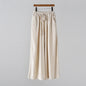 Spring Summer Cotton Linen Women Artistic Stone Washed Women Yoga Pants Linen Casual Wide Leg Pants - Raw Hemp -