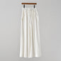 Spring Summer Cotton Linen Women Artistic Stone Washed Women Yoga Pants Linen Casual Wide Leg Pants - White -