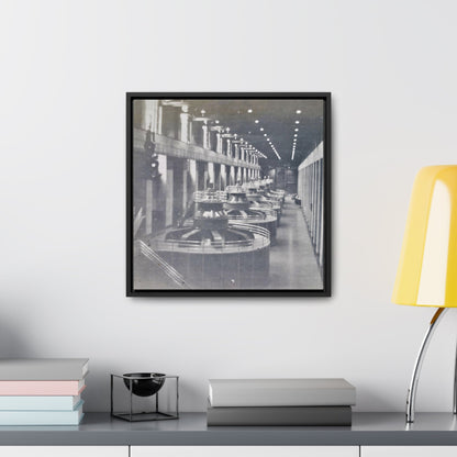 Boulder Dam Powerhouse Gallery Canvas Wraps Square Frame 16″ x 16″ 1.25" Black