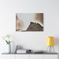 White Dome Geyser Yellowstone Satin Canvas Stretched 36″ x 24″ (Horizontal) 1.5"