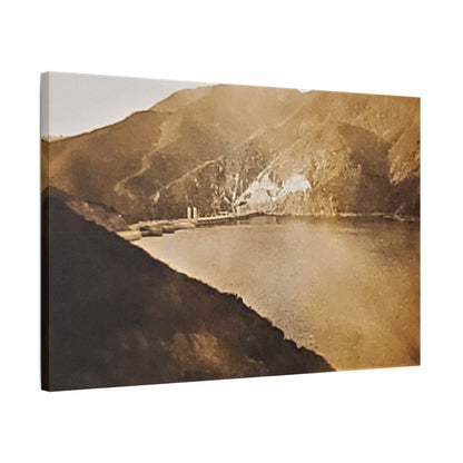 Morris Dam Lake Satin Canvas Stretched