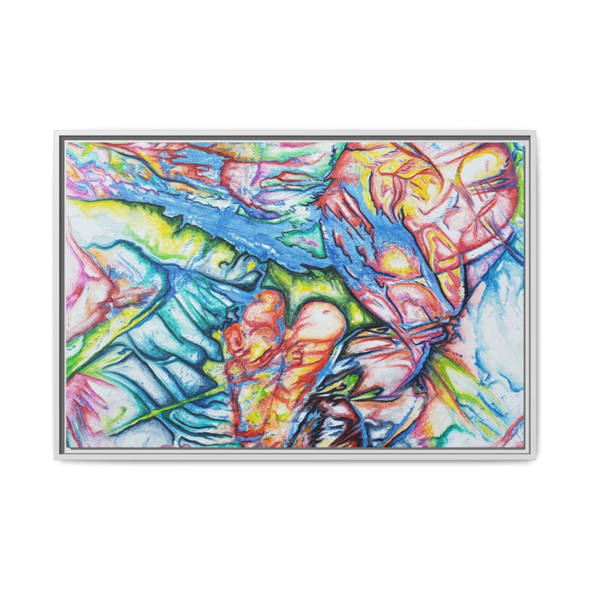 Multi-Color Abstract Framed Canvas Art Print - Kia Day Design