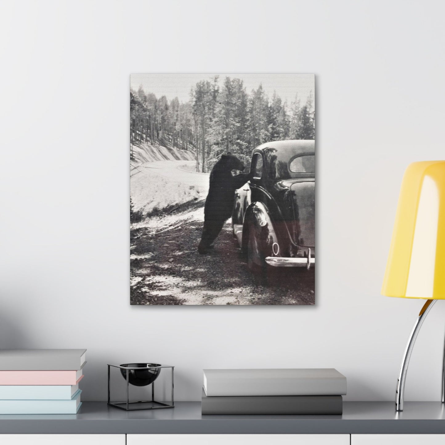 Yellowstone Bear Car Canvas Gallery Wraps 16″ x 20″ 1.25"