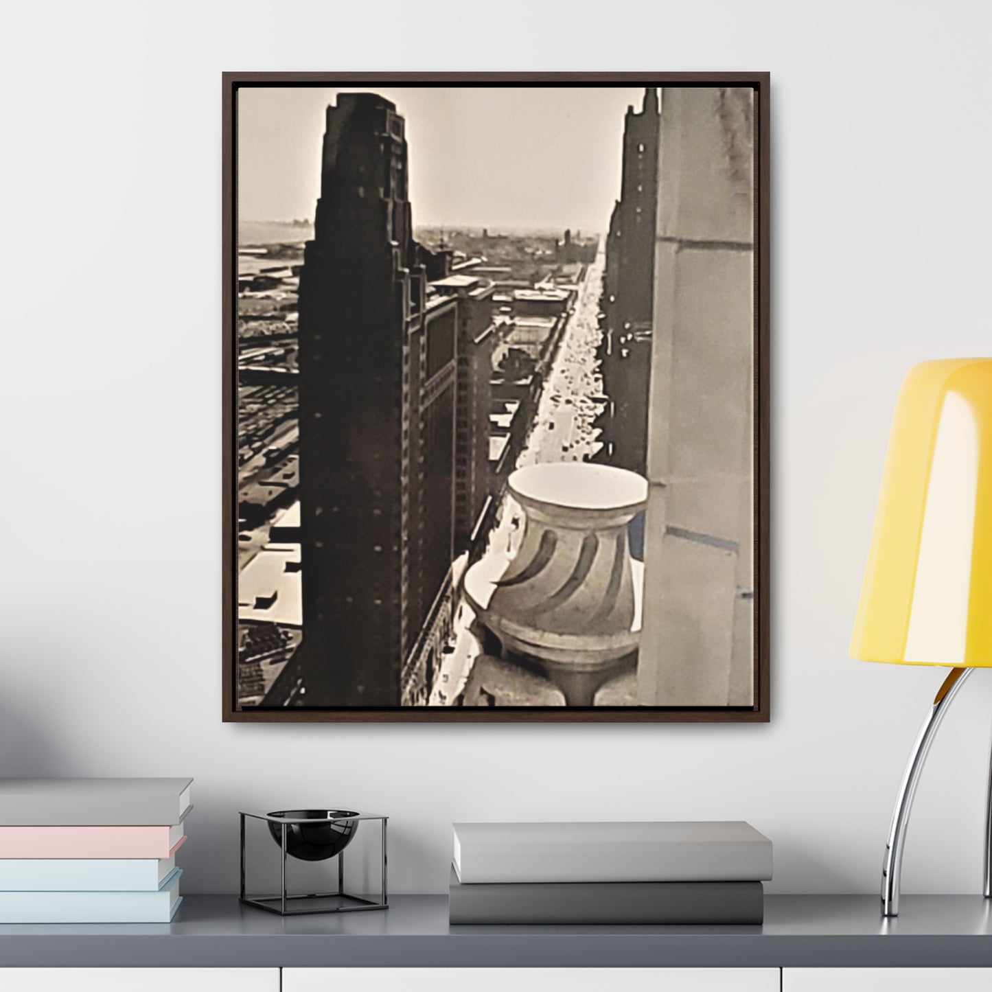 Michigan Ave Chicago Gallery Canvas Wraps, Vertical Frame