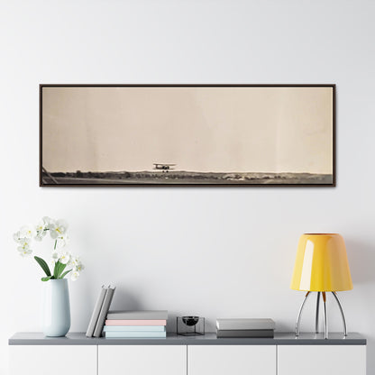 Plane Landing Omaha Airport 1939 Gallery Canvas 60″ x 20″ Walnut 1.25"