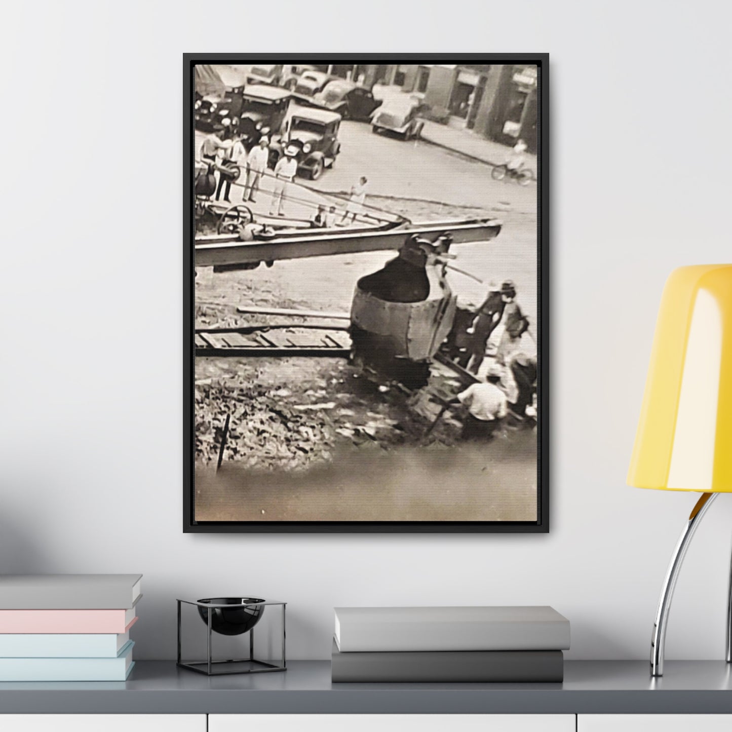 Concrete Worker Gallery Canvas Wraps, Vertical Frame