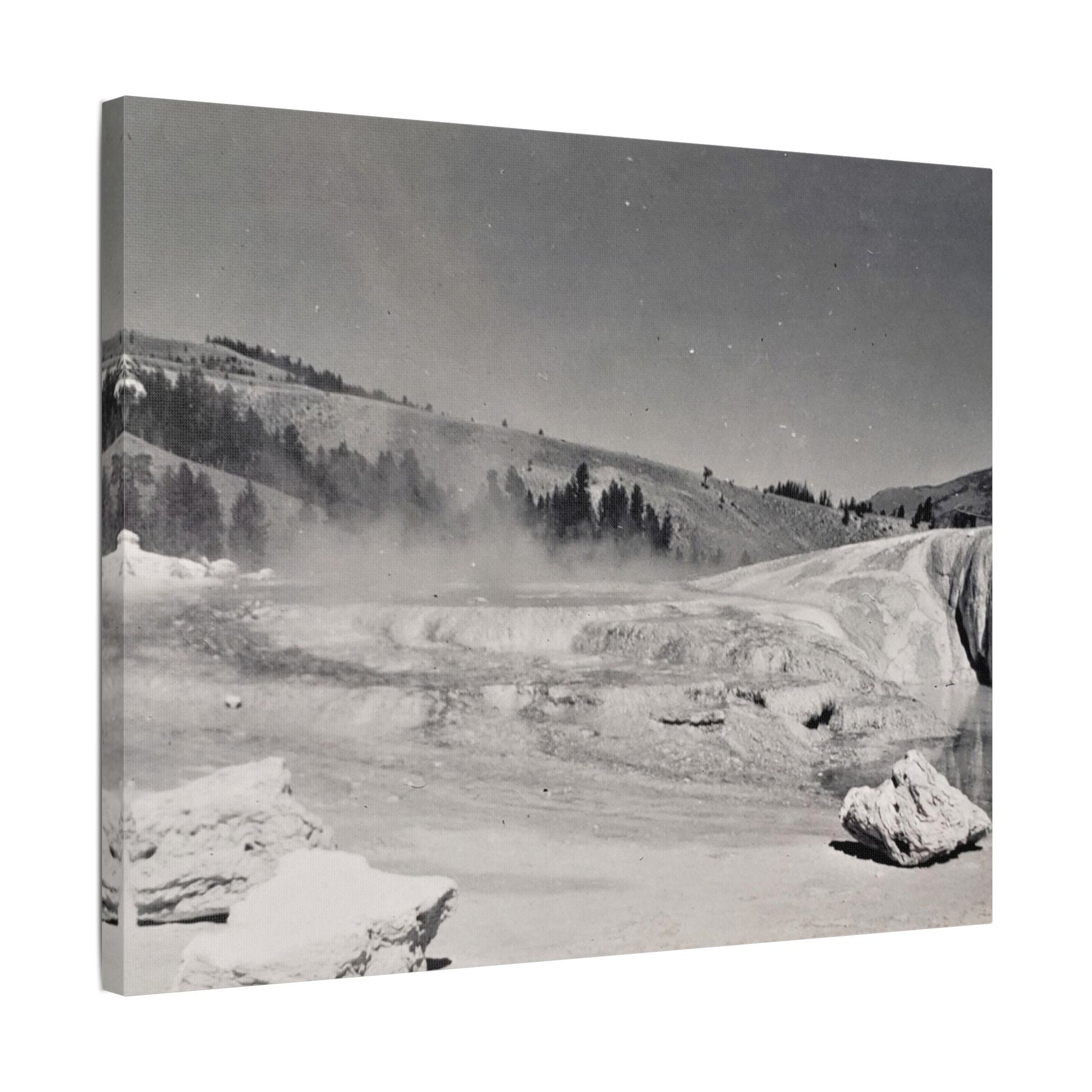 Mammoth Hot Springs Satin Canvas Stretched