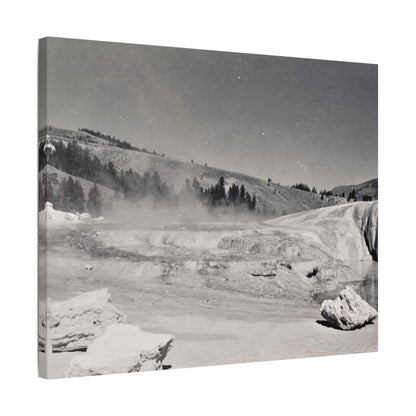 Mammoth Hot Springs Satin Canvas Stretched
