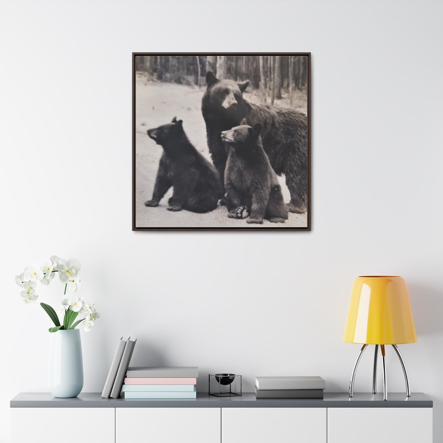 Yellowstone Black Bears Gallery Canvas Wraps, Square Frame