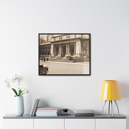 New York Public Library Gallery Canvas Wraps Horizontal Frame 30″ x 24″ Black 1.25"