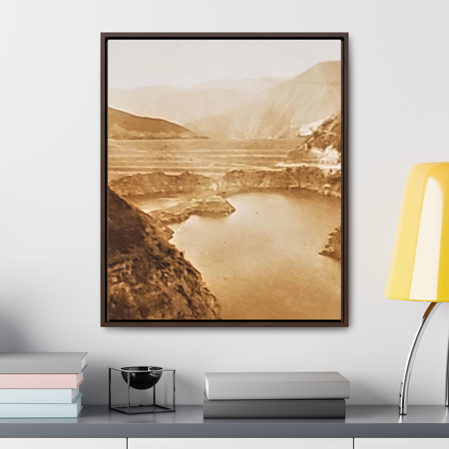 San Gabriel Dirt Fill Dam #1 Gallery Canvas Wraps, Vertical Frame