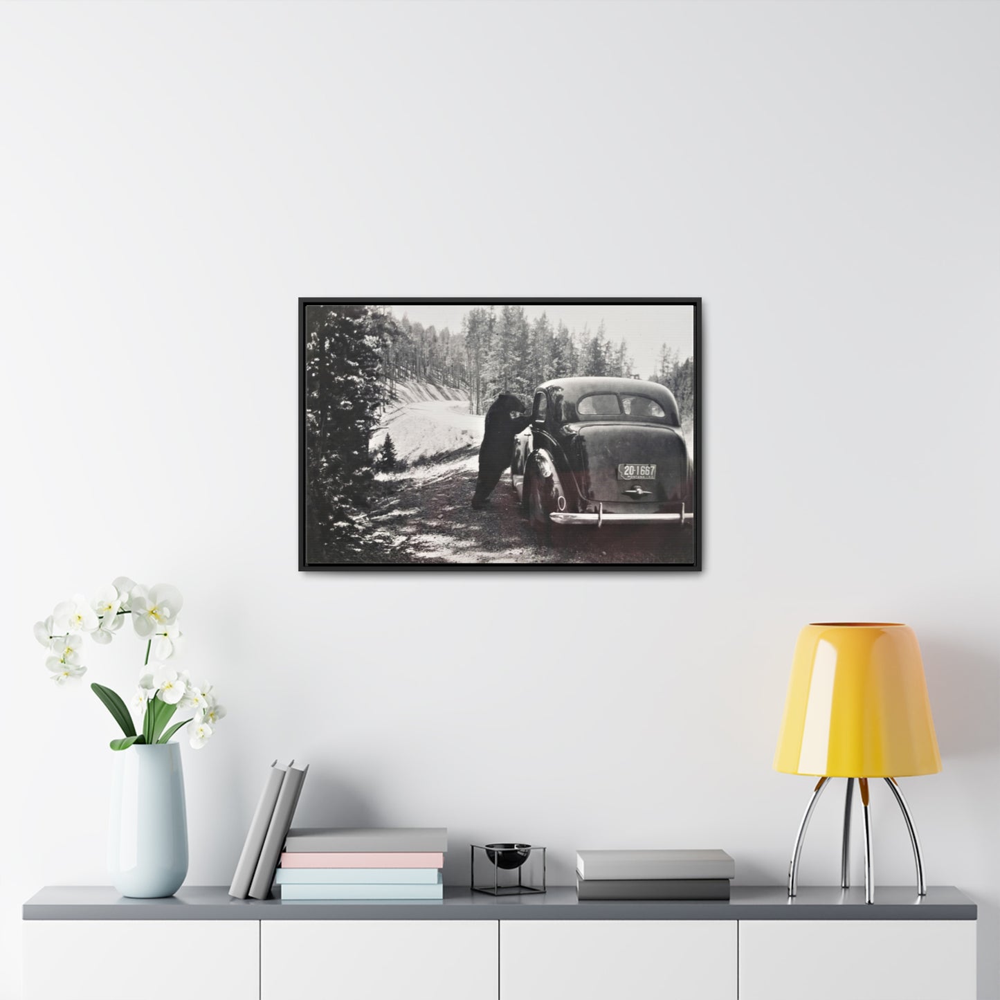 Yellowstone Bear Car Gallery Canvas Wraps, Horizontal Frame