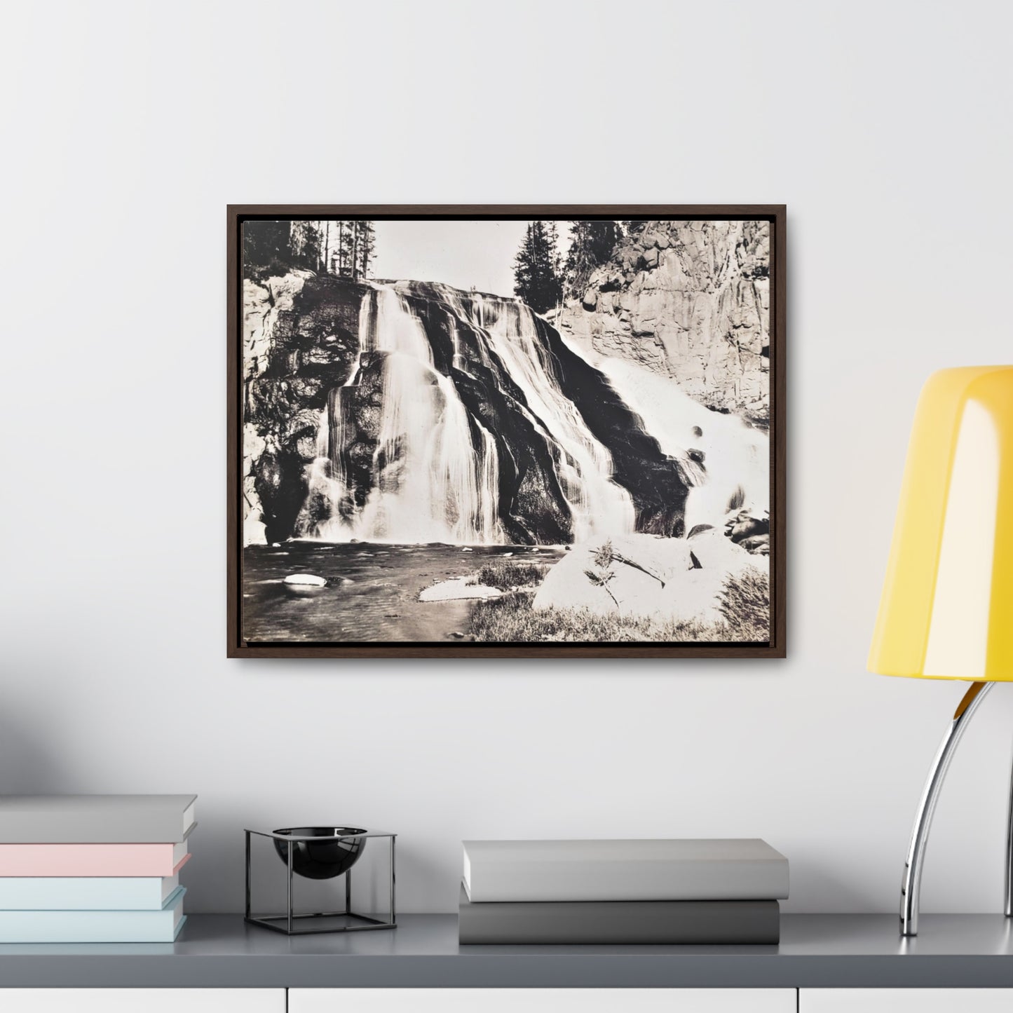 Gibbon Falls Yellowstone Gallery Canvas Wraps, Horizontal Frame