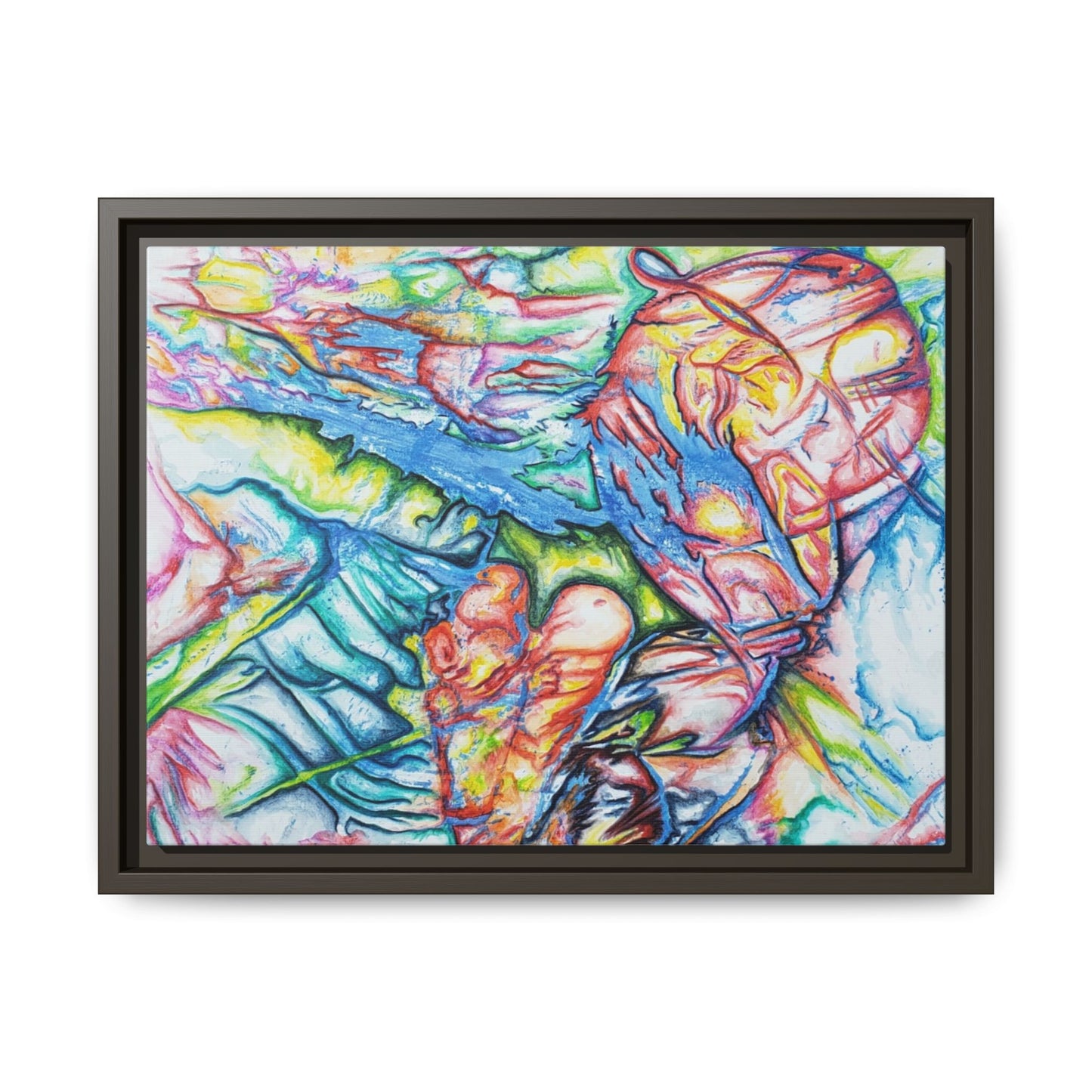 Multi-Color Abstract Framed Canvas Art Print - Kia Day Design