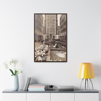 Rockefeller Plaza Gallery Canvas Wraps Vertical Frame 24″ x 36″ Premium Gallery Wraps (1.25″) Walnut