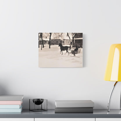 Carriage Ride Satin Canvas Stretched
