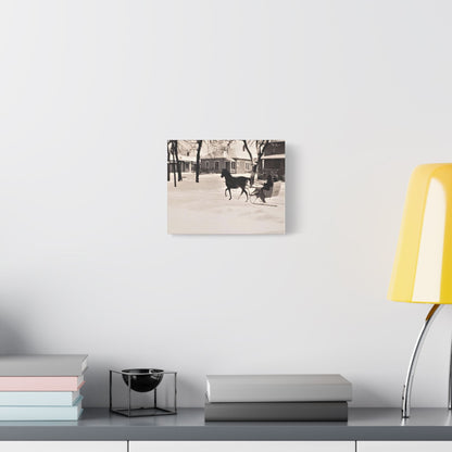 Carriage Ride Satin Canvas Stretched
