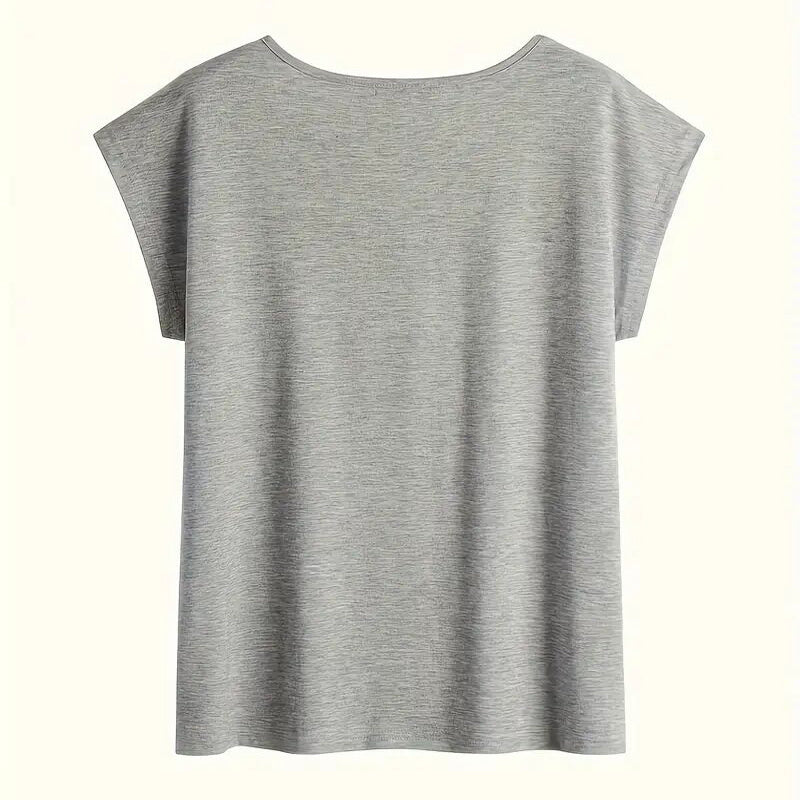 Women's V-Neck Short Sleeve T-Shirt - - casualwear