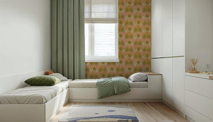 Yucca Moon Wallpaper, peach and green- Samantha Santana Creative- {{Product type}}