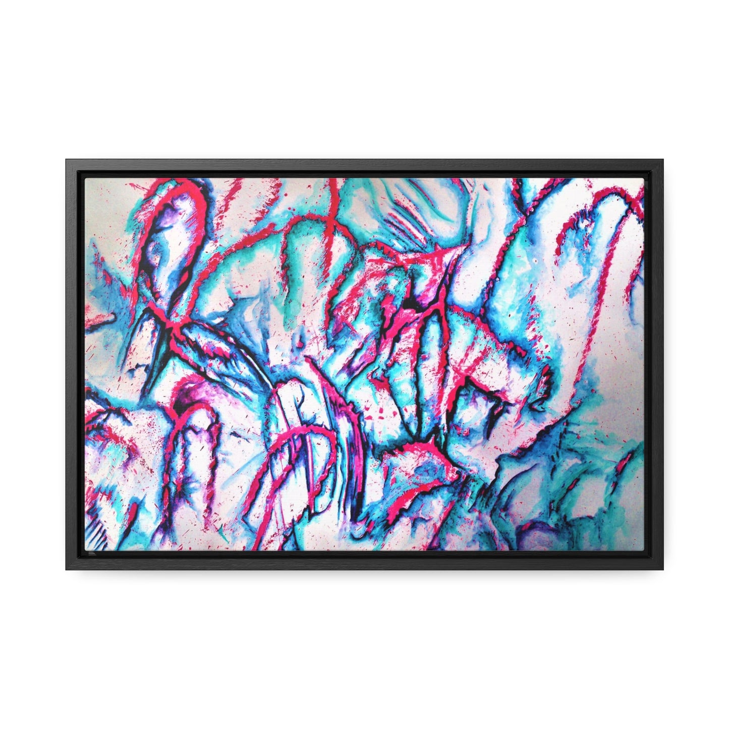 Pink Jellyfish Gallery Canvas Wraps, Horizontal Frame 18″ x 12″ Black 1.25"