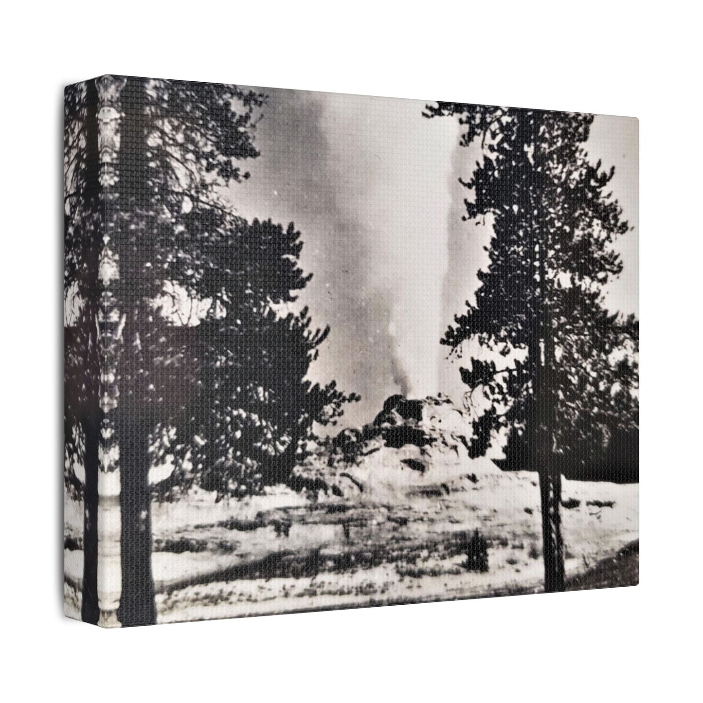 Castle Geyser Yellowstone Satin Canvas Stretched