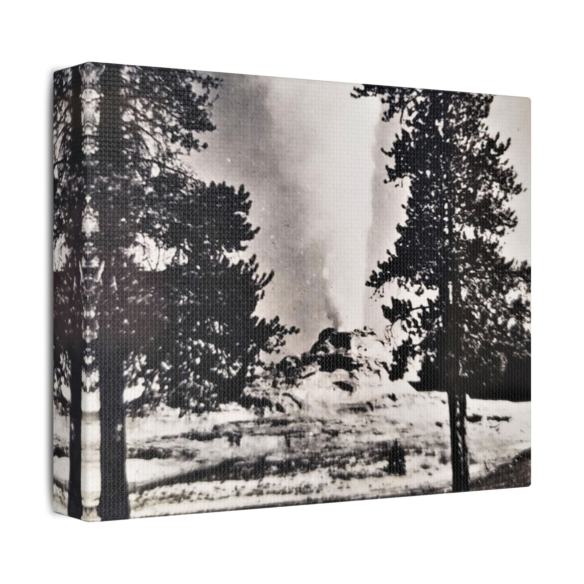 Castle Geyser Yellowstone Satin Canvas Stretched
