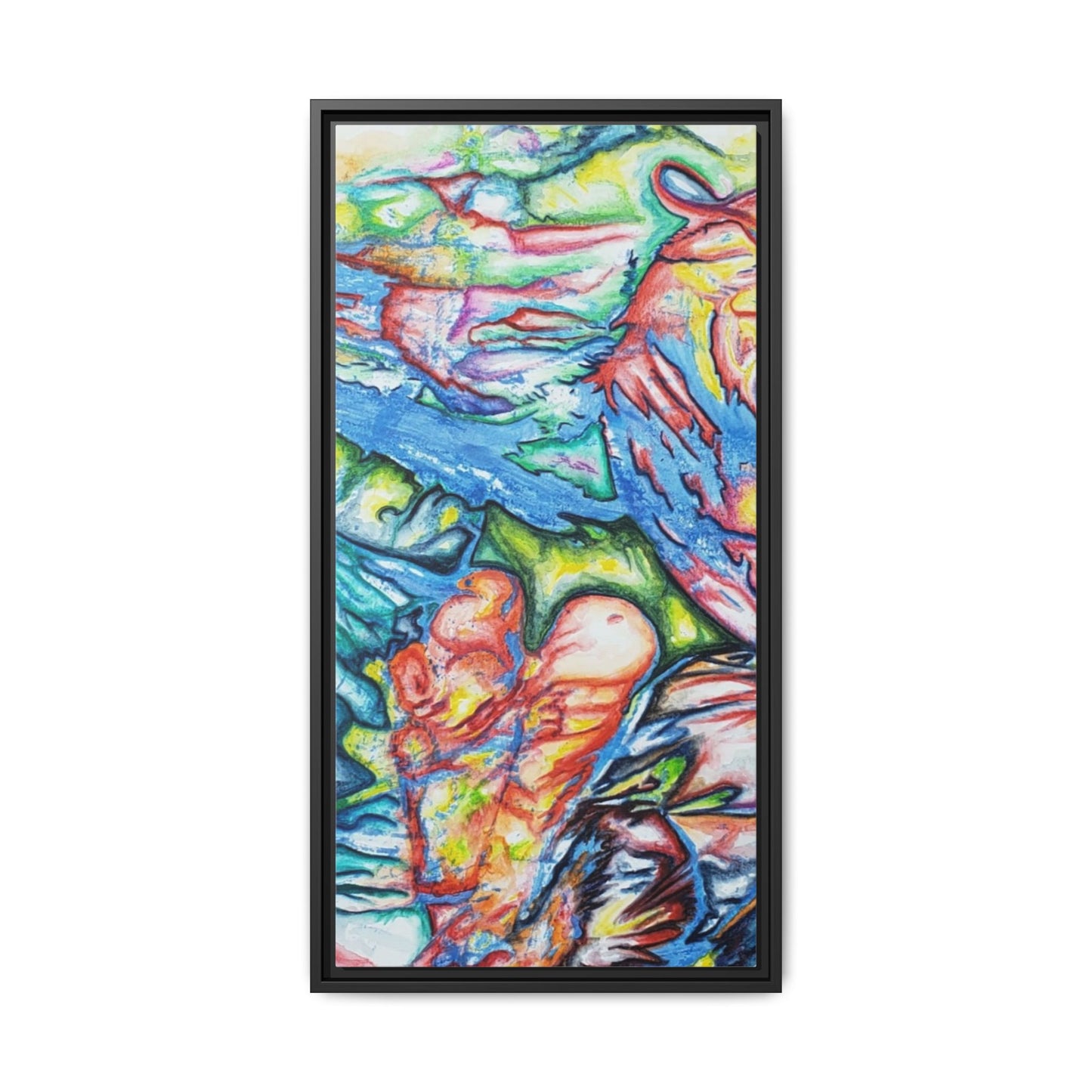 Multi-Color Abstract Framed Canvas Art Print - Kia Day Design