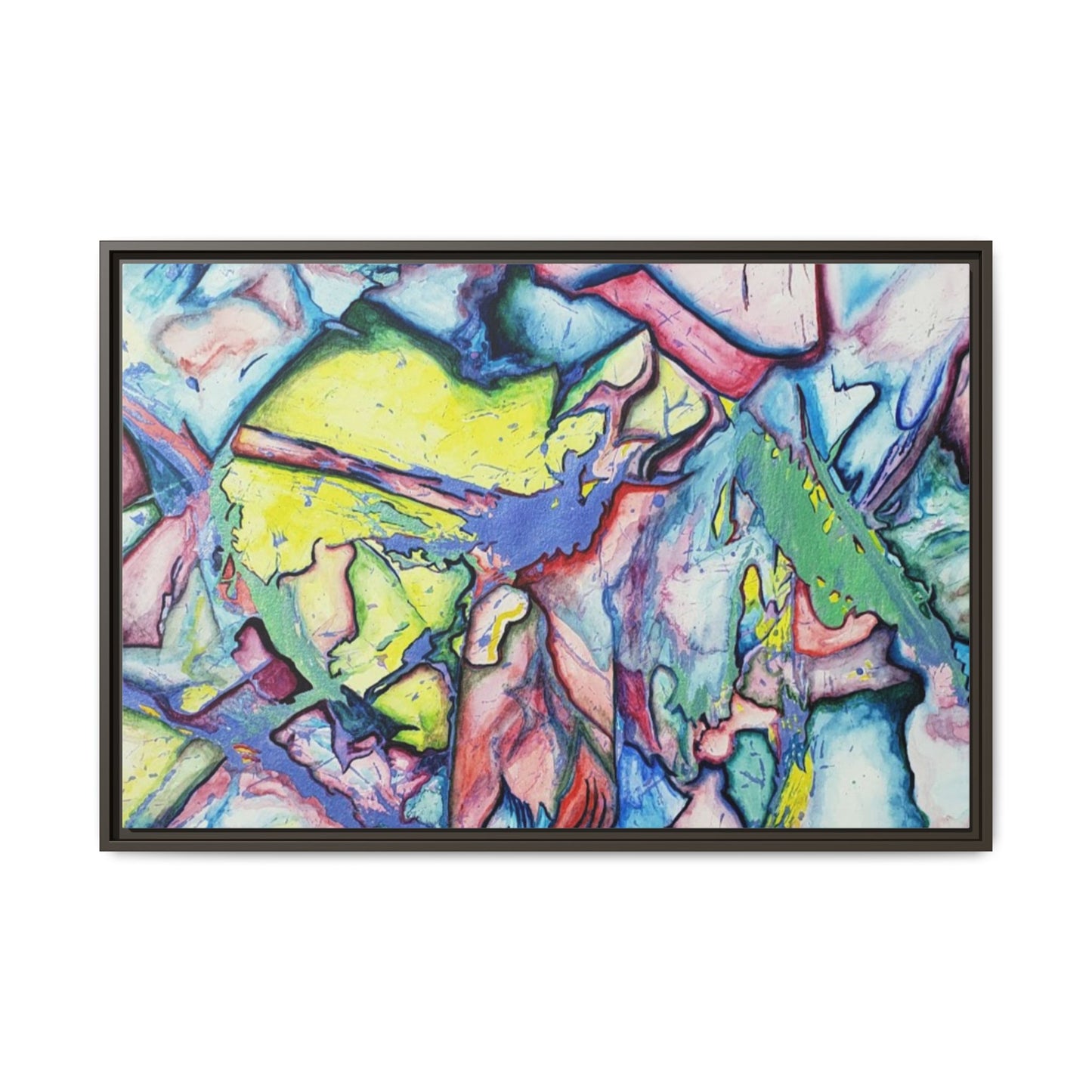 Alien Abstract Colorful Framed Canvas Art - Kia Day Design