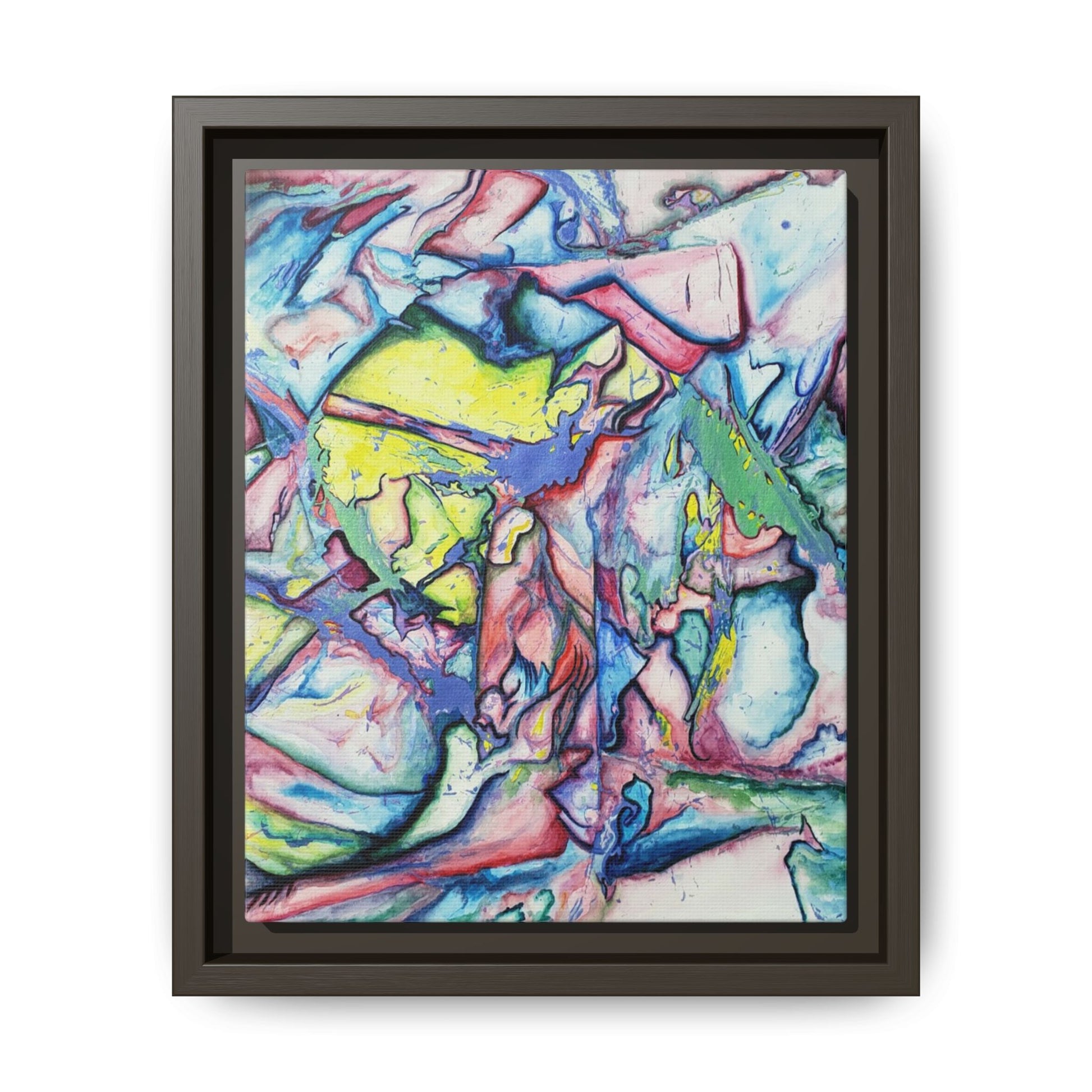 Alien Abstract Colorful Framed Canvas Art - Kia Day Design