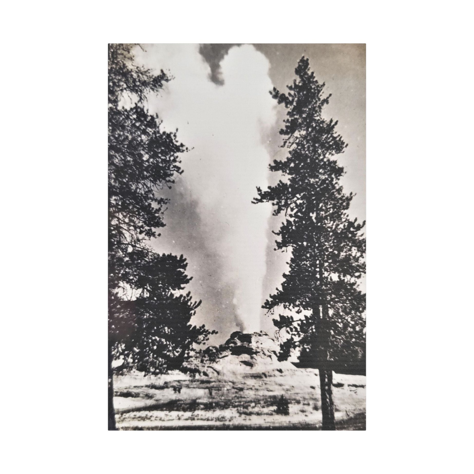 Castle Geyser Yellowstone Satin Canvas Stretched