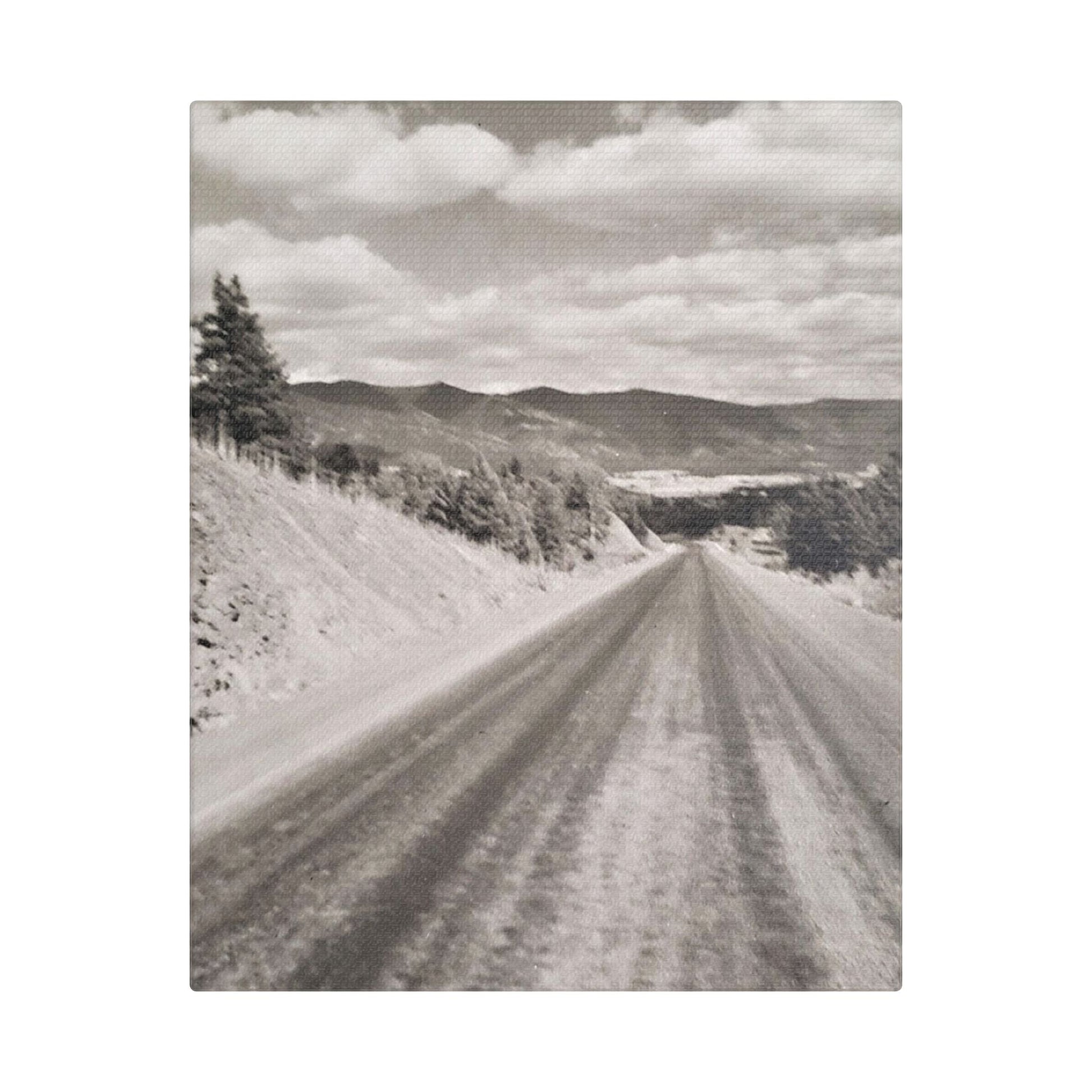 Western Road Satin Canvas Stretched - 8″ x 10″ (Vertical) 1.5" - Canvas