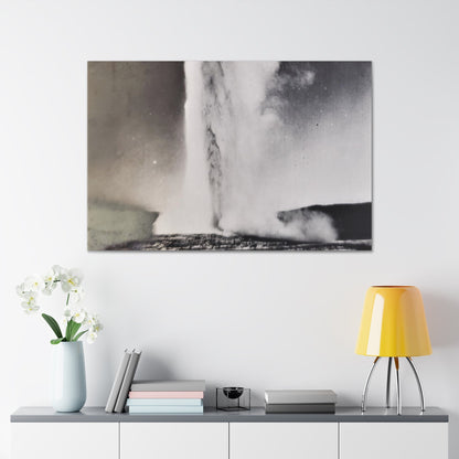 Old Faithful Geyser Yellowstone Canvas Gallery Wraps 48″ x 32″ 1.25"