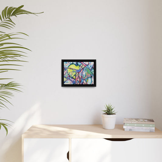 Alien Abstract Colorful Framed Canvas Art - Kia Day Design