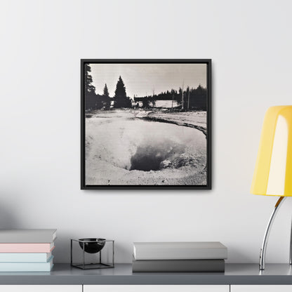 Morning Glory Pool Yellowstone Gallery Canvas 16″ x 16″ 1.25" Black