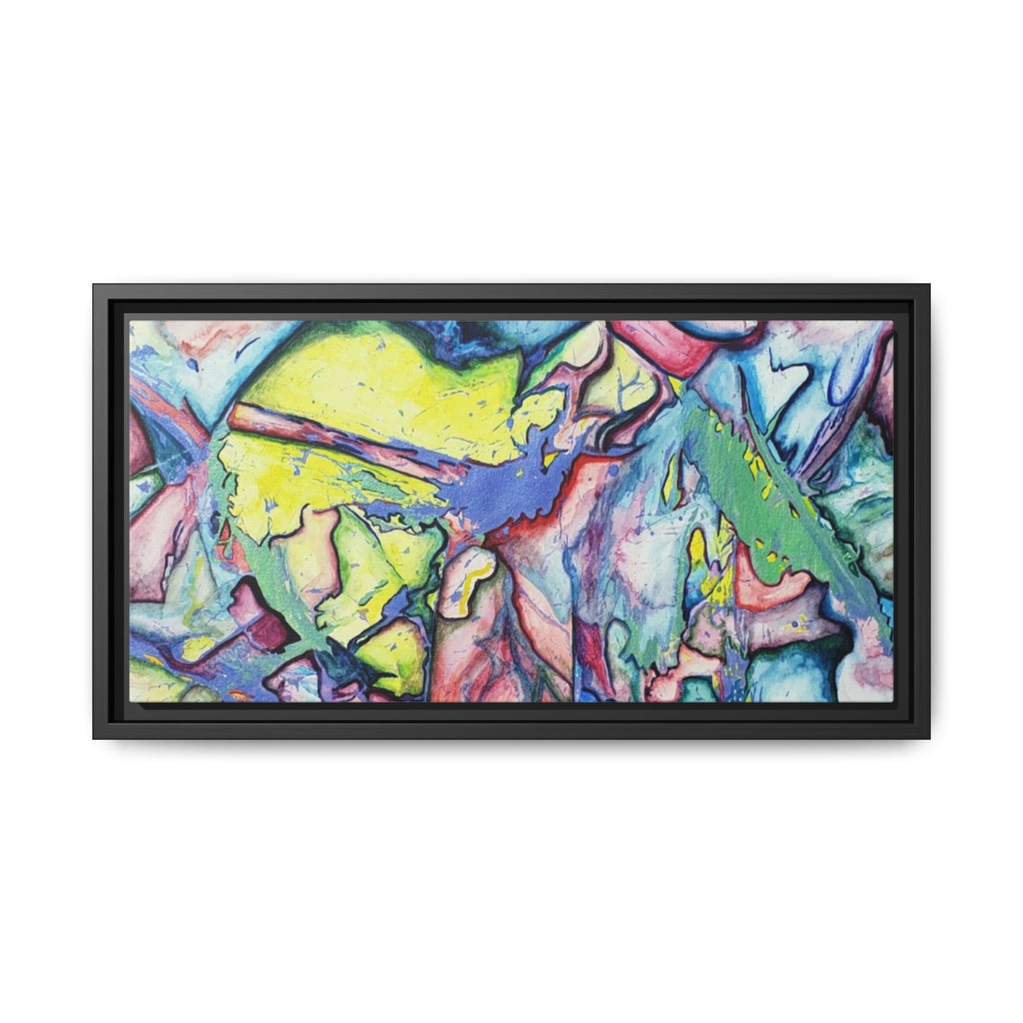 Alien Abstract Colorful Framed Canvas Art - Kia Day Design