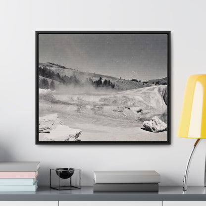 Mammoth Hot Springs Gallery Canvas Wraps Horizontal Frame 24″ x 20″ Black Premium Gallery Wraps (1.25″)