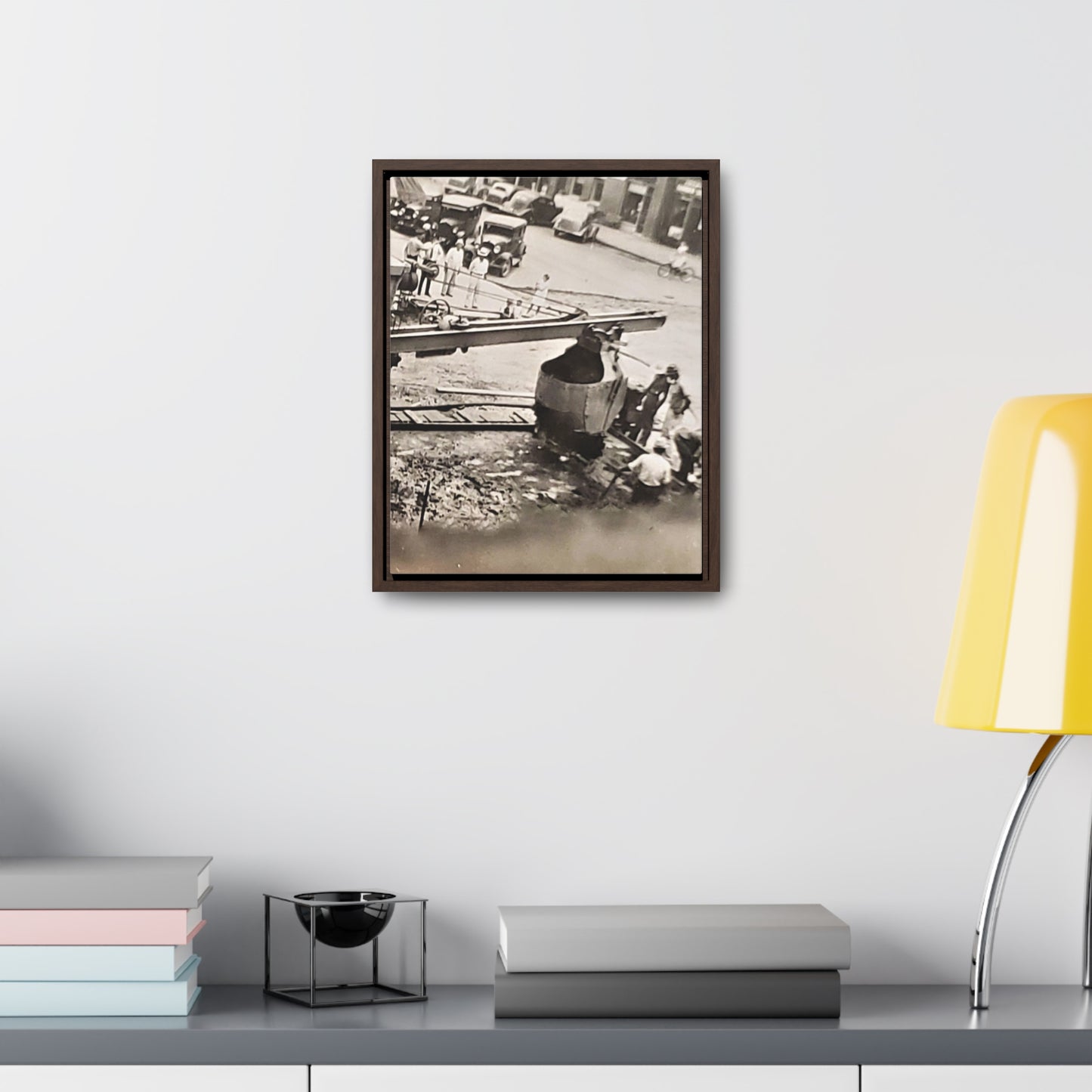 Concrete Worker Gallery Canvas Wraps, Vertical Frame