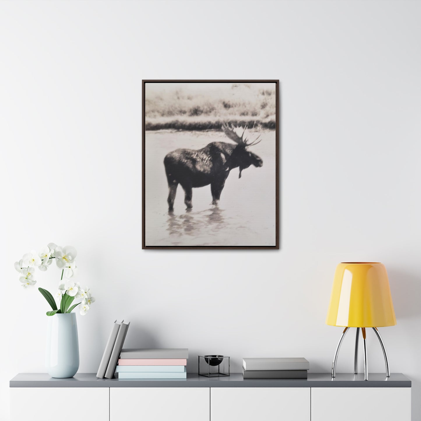 Yellowstone Bull Moose Gallery Canvas Wraps, Vertical Frame