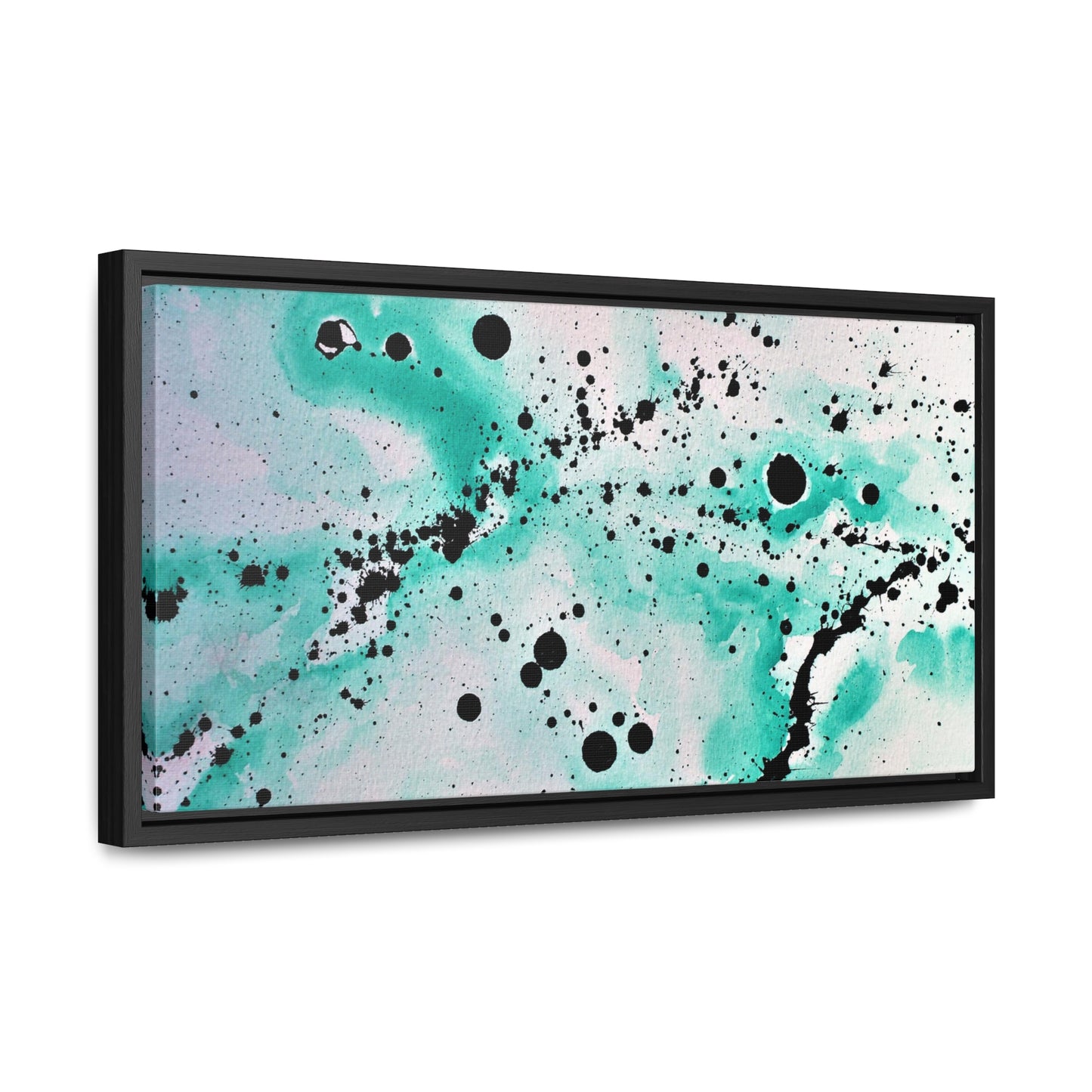 Teal Burst Gallery Canvas Wraps, Horizontal Frame