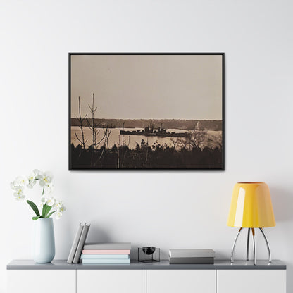 Navy Day New York October 27th 1945 Gallery Canvas Wraps Horizontal Frame 40″ x 30″ Black 1.25"