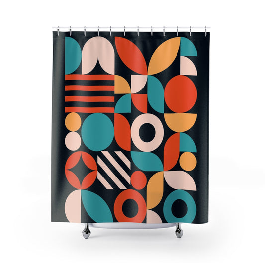 Modern Geometric Shower Curtain - Kia Day Design