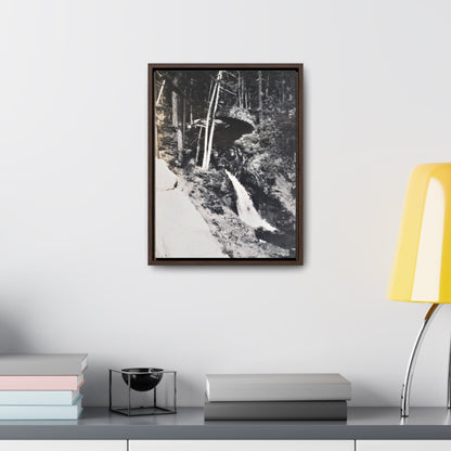 Narada Falls Yellowstone Gallery Canvas Wraps Vertical Frame 12″ x 16″ Premium Gallery Wraps (1.25″) Walnut