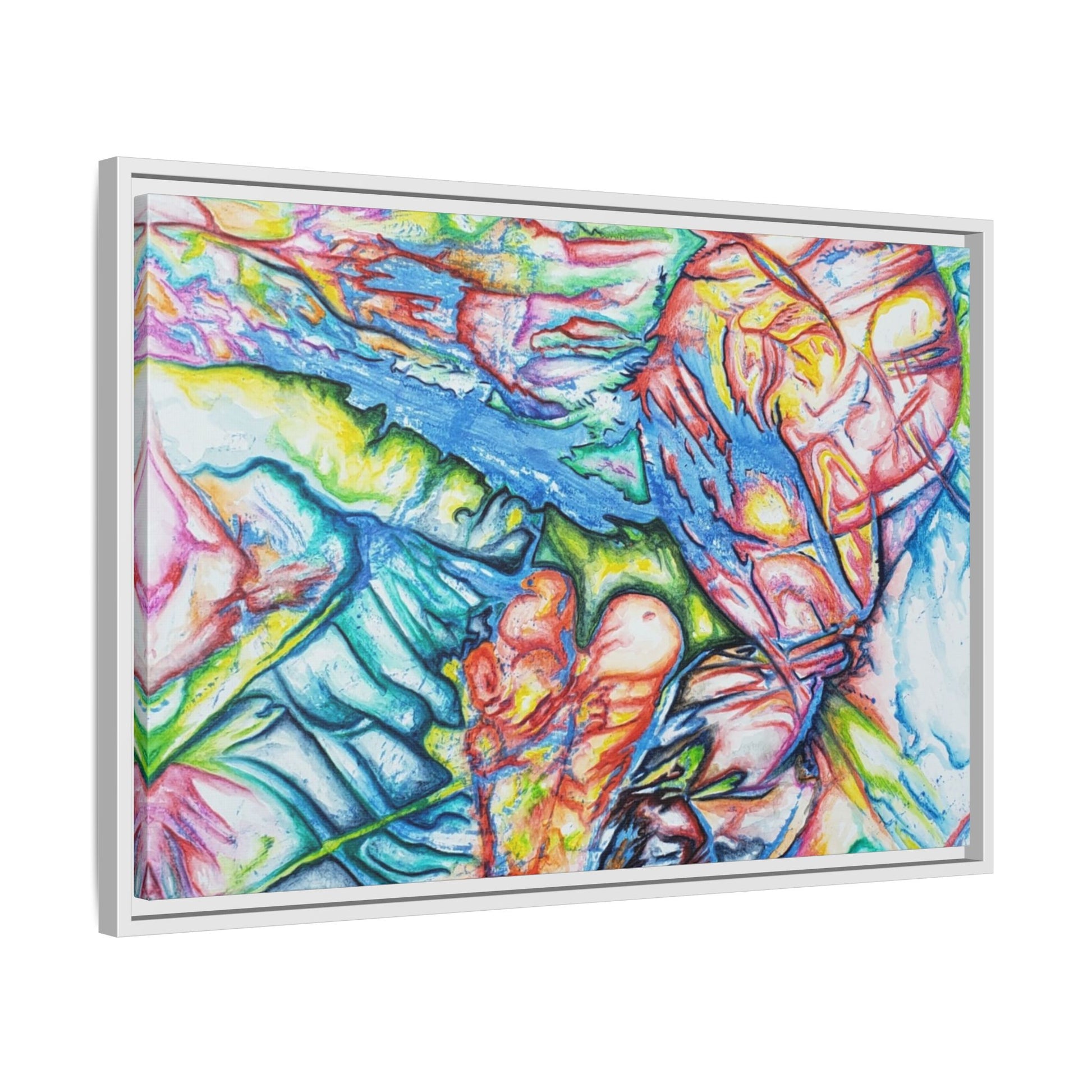 Multi-Color Abstract Framed Canvas Art Print - Kia Day Design
