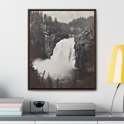 Upper Falls Yellowstone Gallery Canvas Wraps Vertical Frame 20″ x 24″ Premium Gallery Wraps (1.25″) Walnut