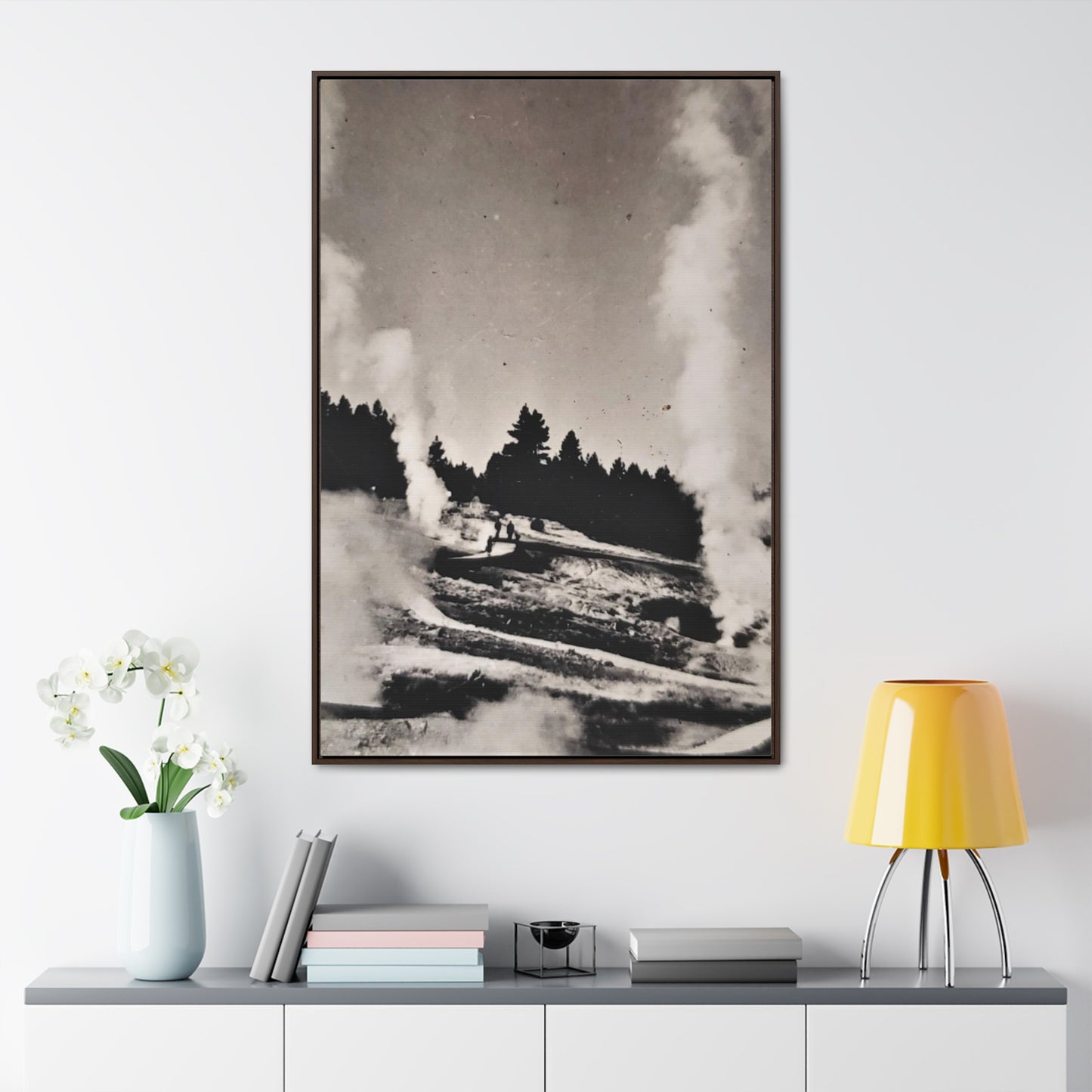 Norris Geyser Yellowstone Gallery Canvas Wraps, Vertical Frame