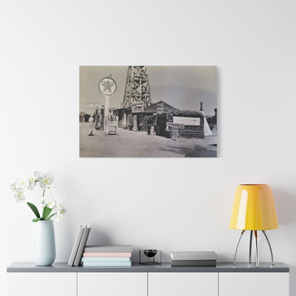 Texaco Station Continental Divide Satin Canvas Stretched 36″ x 24″ (Horizontal) 1.5"
