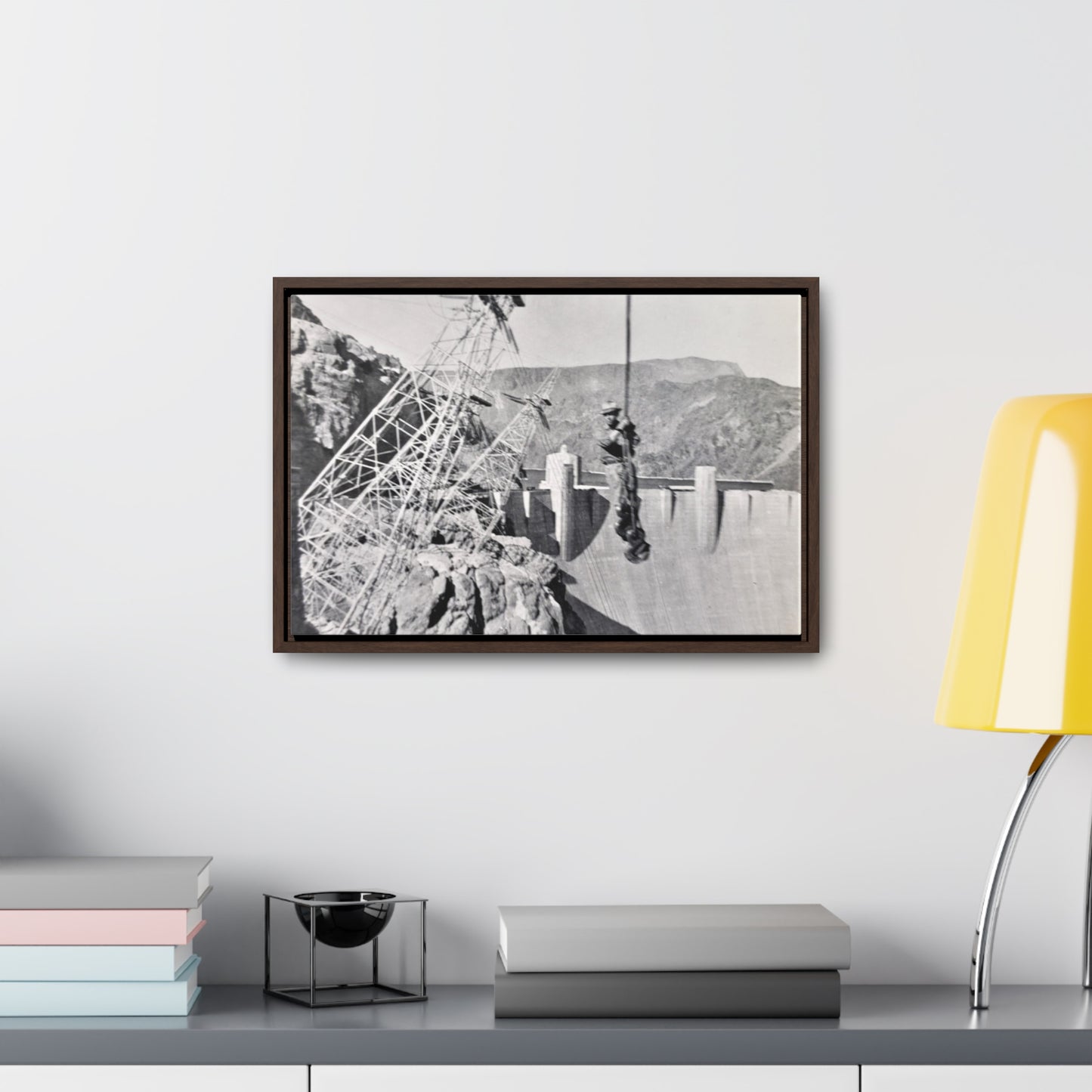 Suspended Boulder Dam Worker Gallery Canvas Wraps, Horizontal Frame