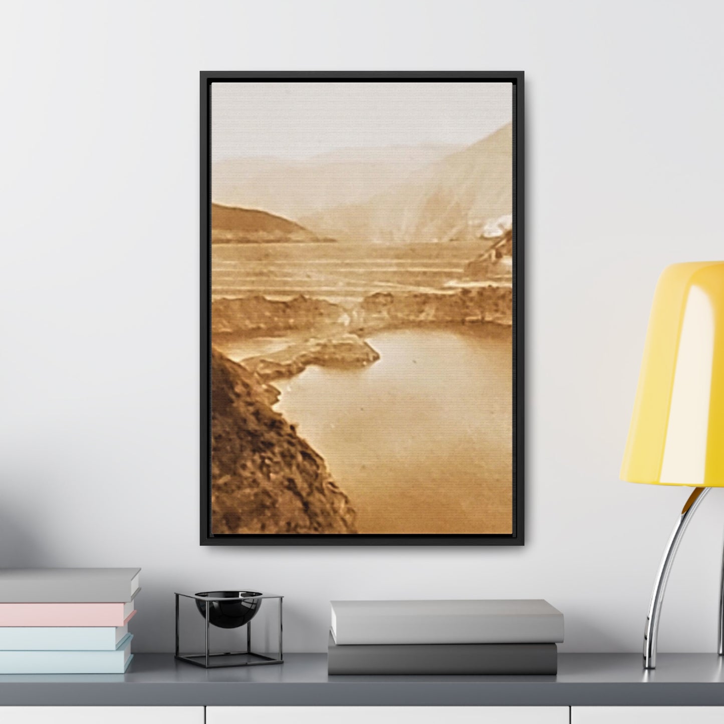 San Gabriel Dirt Fill Dam #1 Gallery Canvas Wraps, Vertical Frame