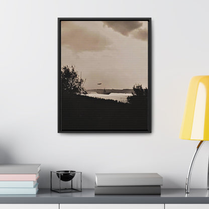Navy Day New York October 27th 1945 Plane Gallery Canvas Wraps Vertical Frame 16″ x 20″ 1.25" Black