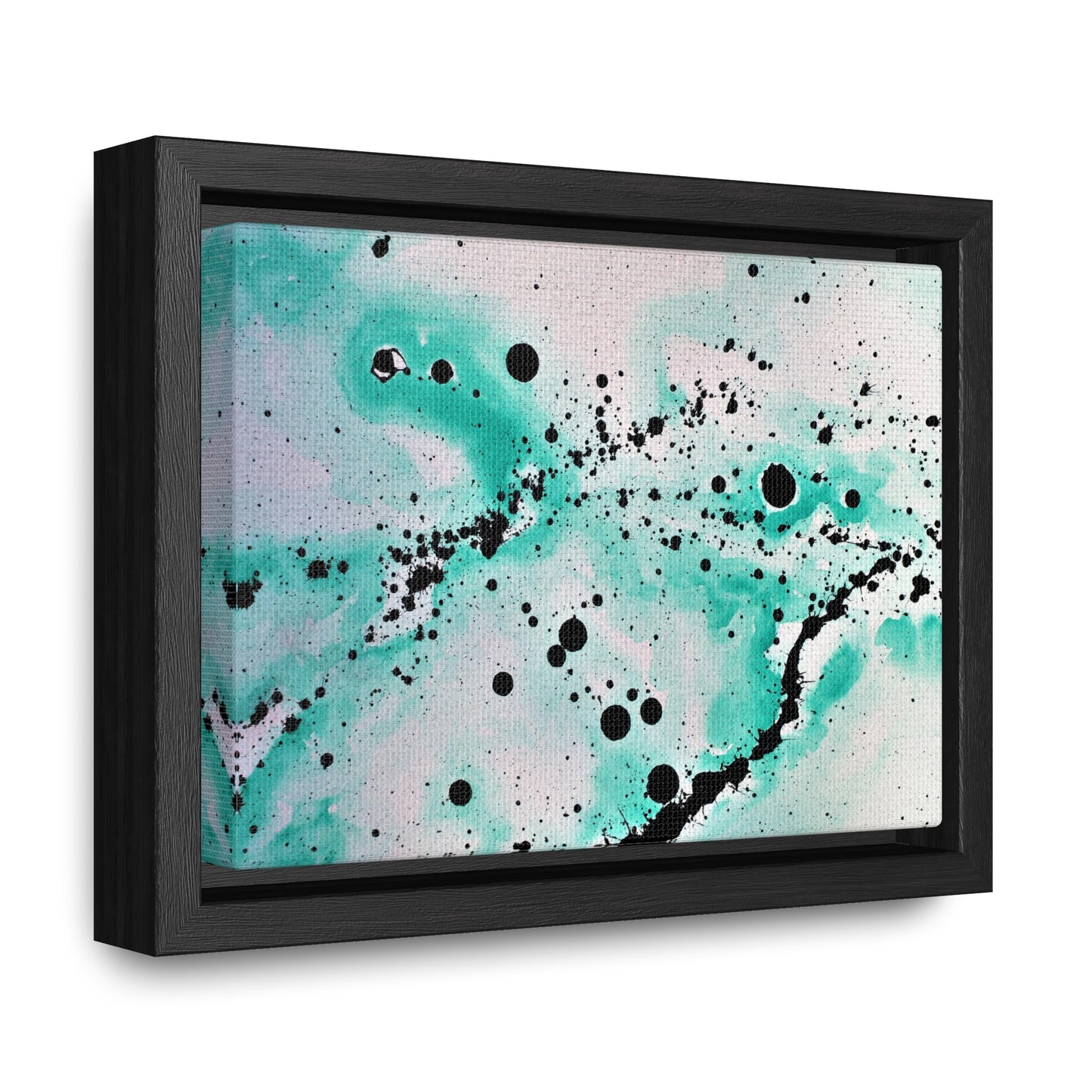 Teal Burst Gallery Canvas Wraps, Horizontal Frame